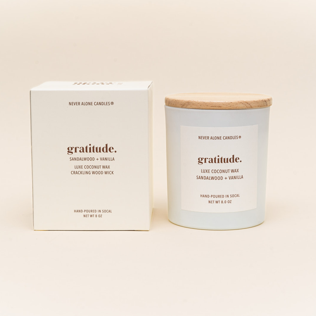 Sandalwood + Vanilla Scented Candle