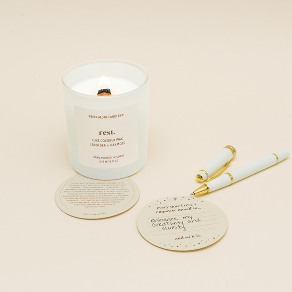 Lavender + Oakmoss Scented Candle - Never Alone Candles®