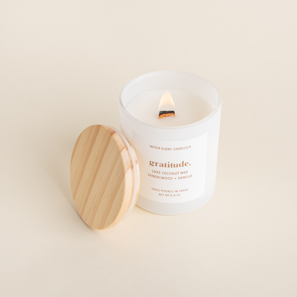 Sandalwood + Vanilla Scented Candle