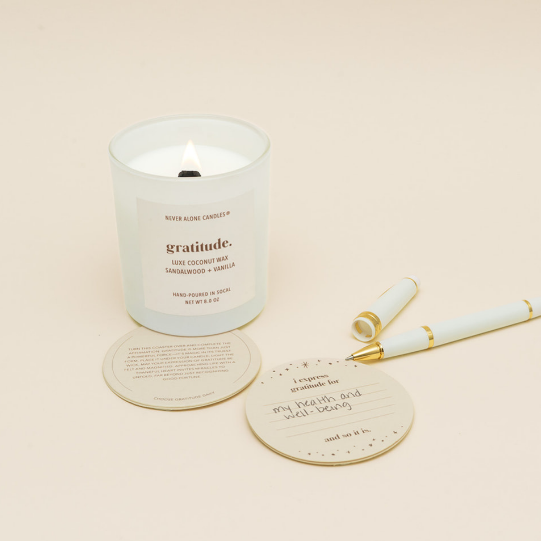 Sandalwood + Vanilla Scented Candle